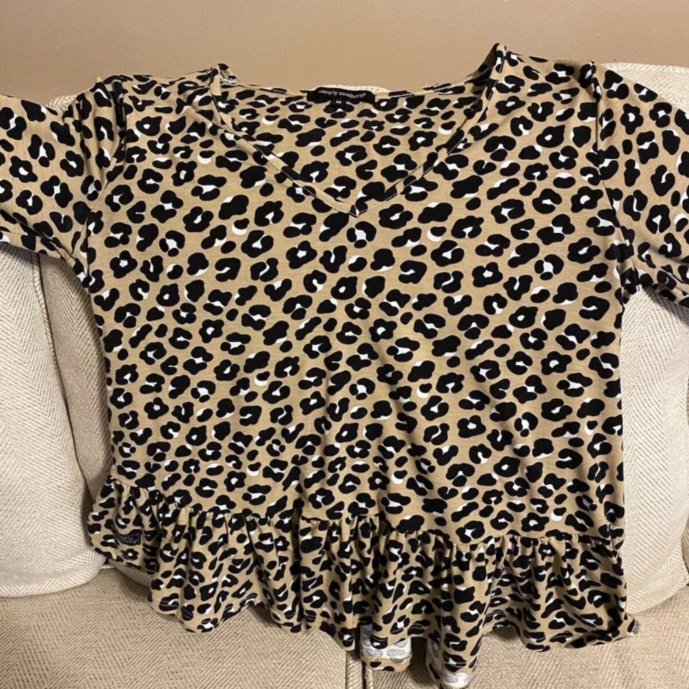 Leopard Print V-Neck Women's Top